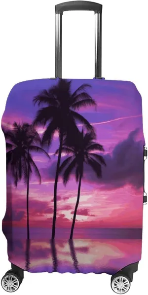Suitcase Covers for Luggage Palm Tree Purple Sunset Fashion Luggage Cover Washable Protector Waterproof Suitcase Cover Anti-scratch Travel Suitcases Covers Case for 19-32 Inch Luggages S