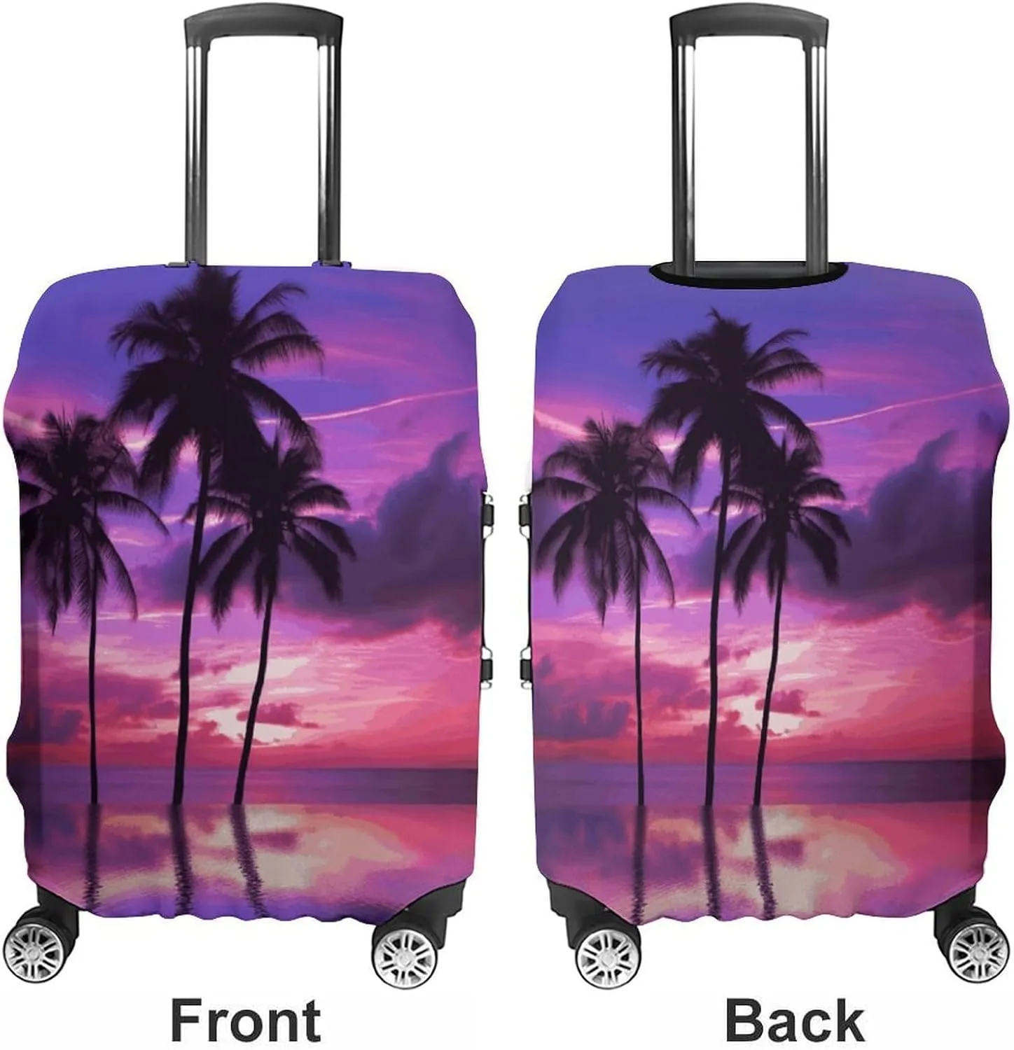 Suitcase Covers for Luggage Palm Tree Purple Sunset Fashion Luggage Cover Washable Protector Waterproof Suitcase Cover Anti-scratch Travel Suitcases Covers Case for 19-32 Inch Luggages S