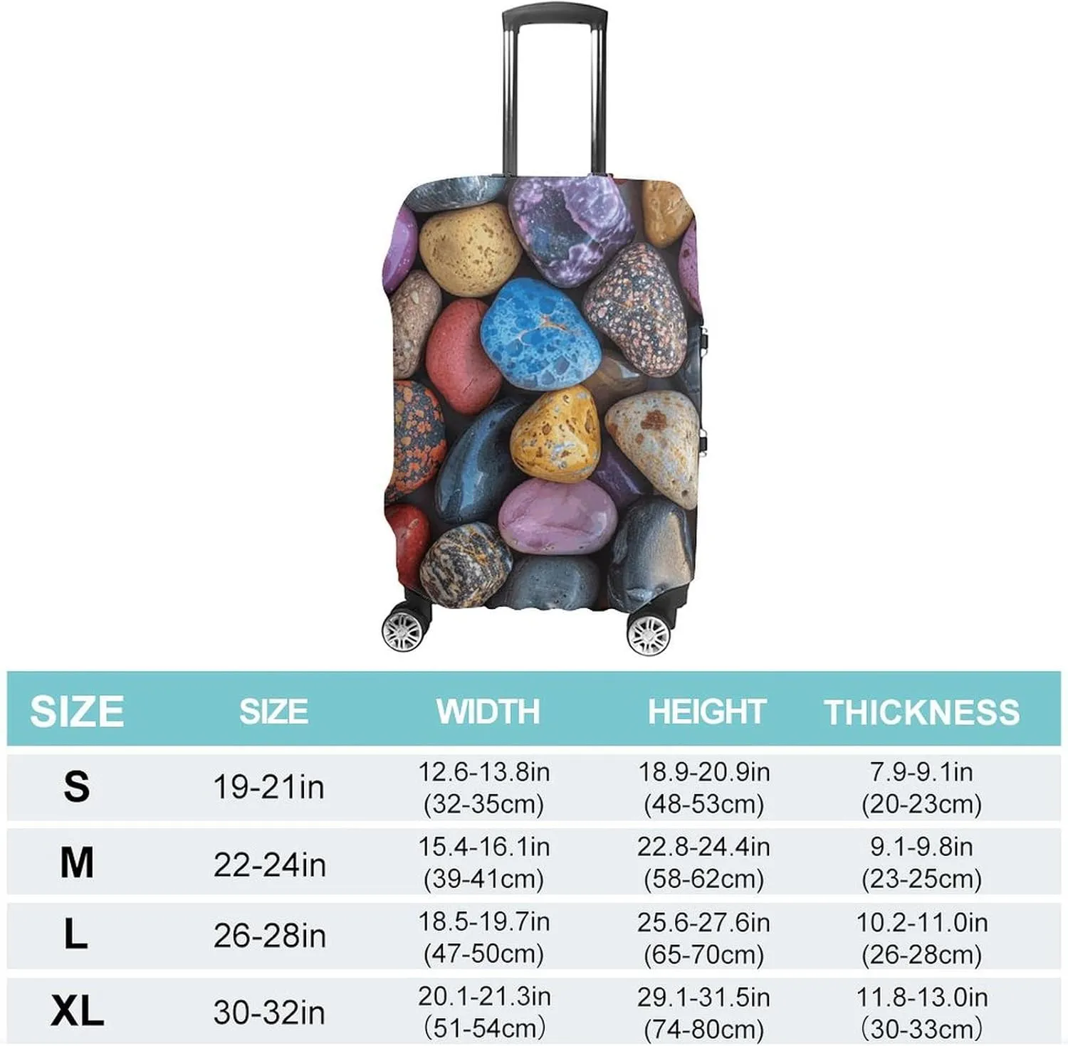 Suitcase Covers for Luggage Pebbles And Rocks Fashion Luggage Cover Washable Protector Waterproof Suitcase Cover Anti-scratch Travel Suitcases Covers Case for 19-32 Inch Luggages XL