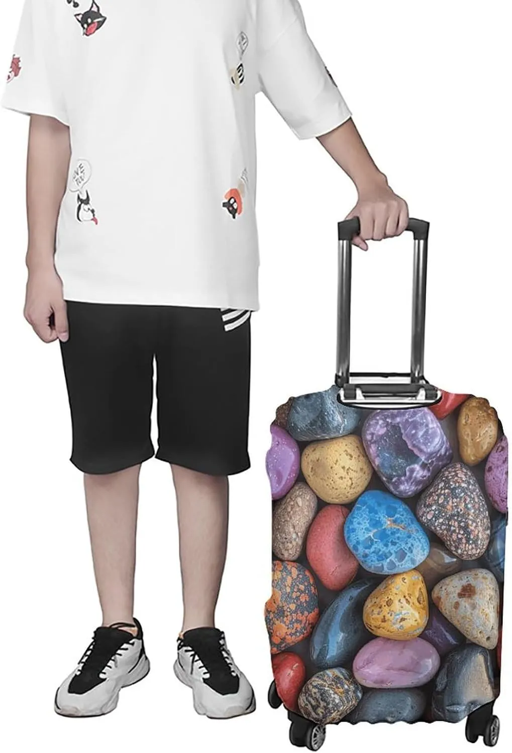 Suitcase Covers for Luggage Pebbles And Rocks Fashion Luggage Cover Washable Protector Waterproof Suitcase Cover Anti-scratch Travel Suitcases Covers Case for 19-32 Inch Luggages XL