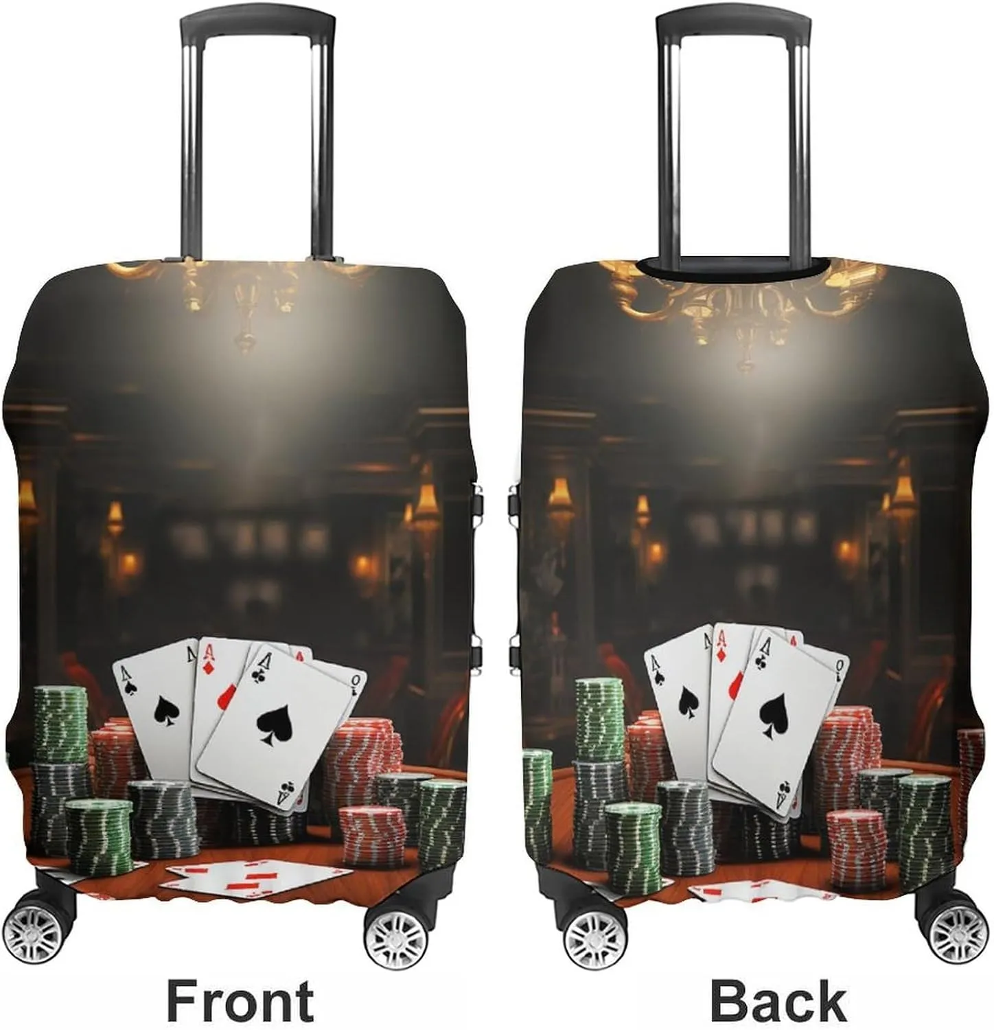 Suitcase Covers for Luggage Poker Tournament Fashion Luggage Cover Washable Protector Waterproof Suitcase Cover Anti-scratch Travel Suitcases Covers Case for 19-32 Inch Luggages L