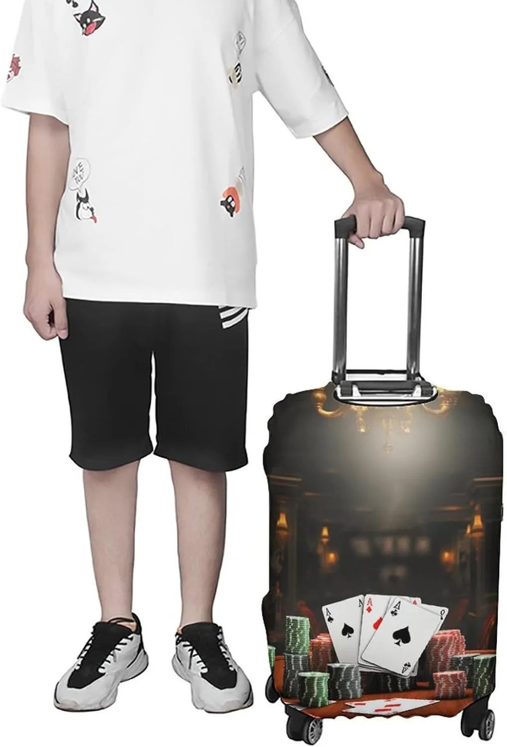 Suitcase Covers for Luggage Poker Tournament Fashion Luggage Cover Washable Protector Waterproof Suitcase Cover Anti-scratch Travel Suitcases Covers Case for 19-32 Inch Luggages L