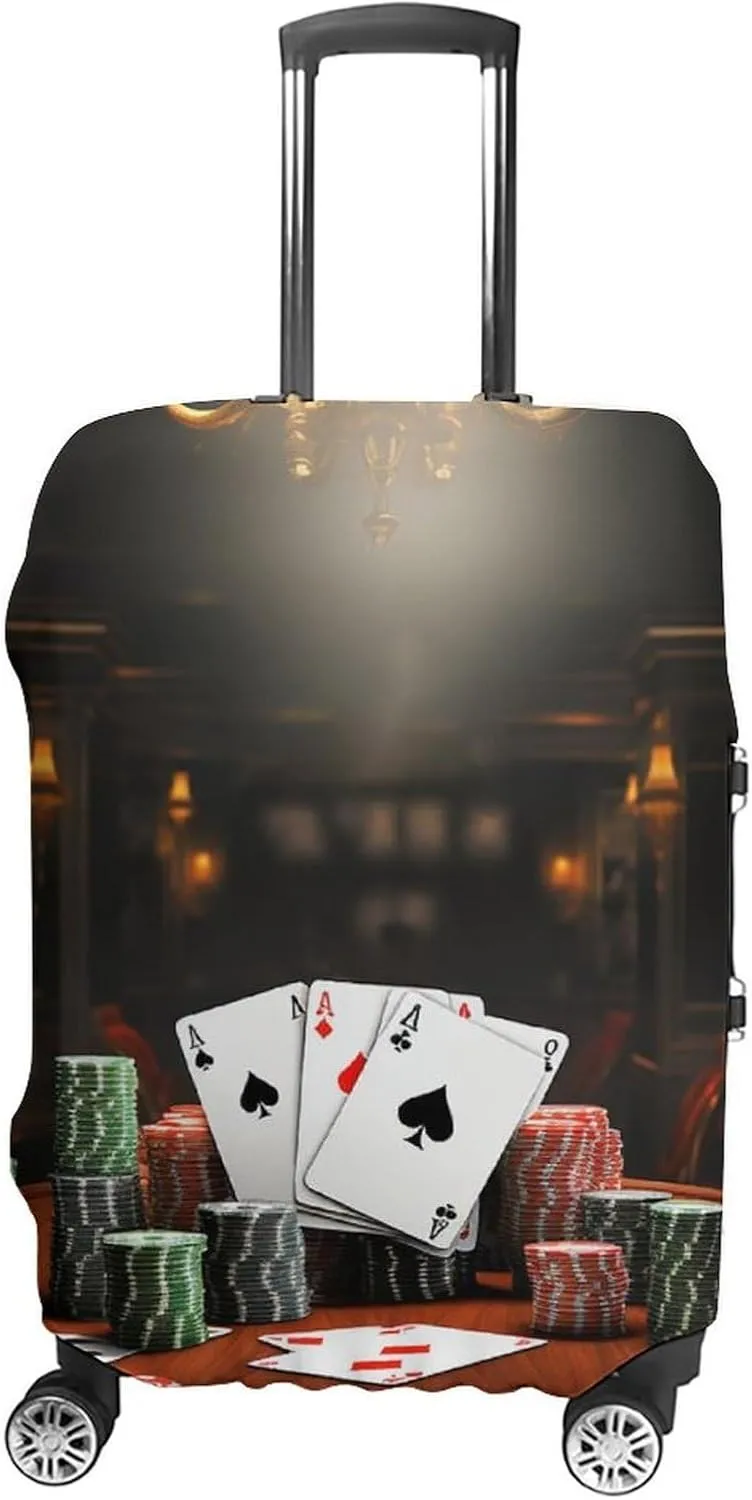 Suitcase Covers for Luggage Poker Tournament Fashion Luggage Cover Washable Protector Waterproof Suitcase Cover Anti-scratch Travel Suitcases Covers Case for 19-32 Inch Luggages L