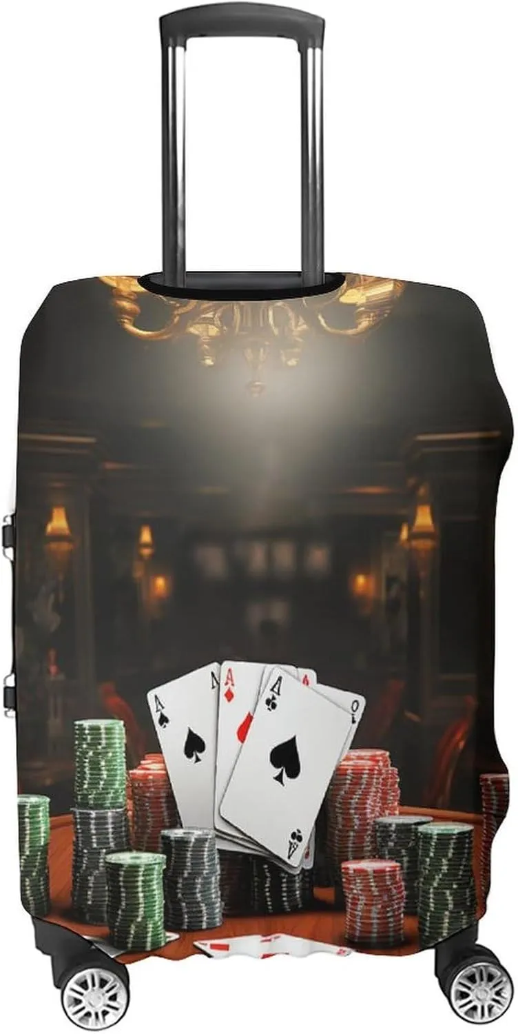 Suitcase Covers for Luggage Poker Tournament Fashion Luggage Cover Washable Protector Waterproof Suitcase Cover Anti-scratch Travel Suitcases Covers Case for 19-32 Inch Luggages L