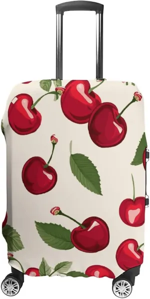 Suitcase Covers for Luggage Red Cherry Pattern Fashion Luggage Cover Washable Protector Waterproof Suitcase Cover Anti-scratch Travel Suitcases Covers Case for 19-32 Inch Luggages XL