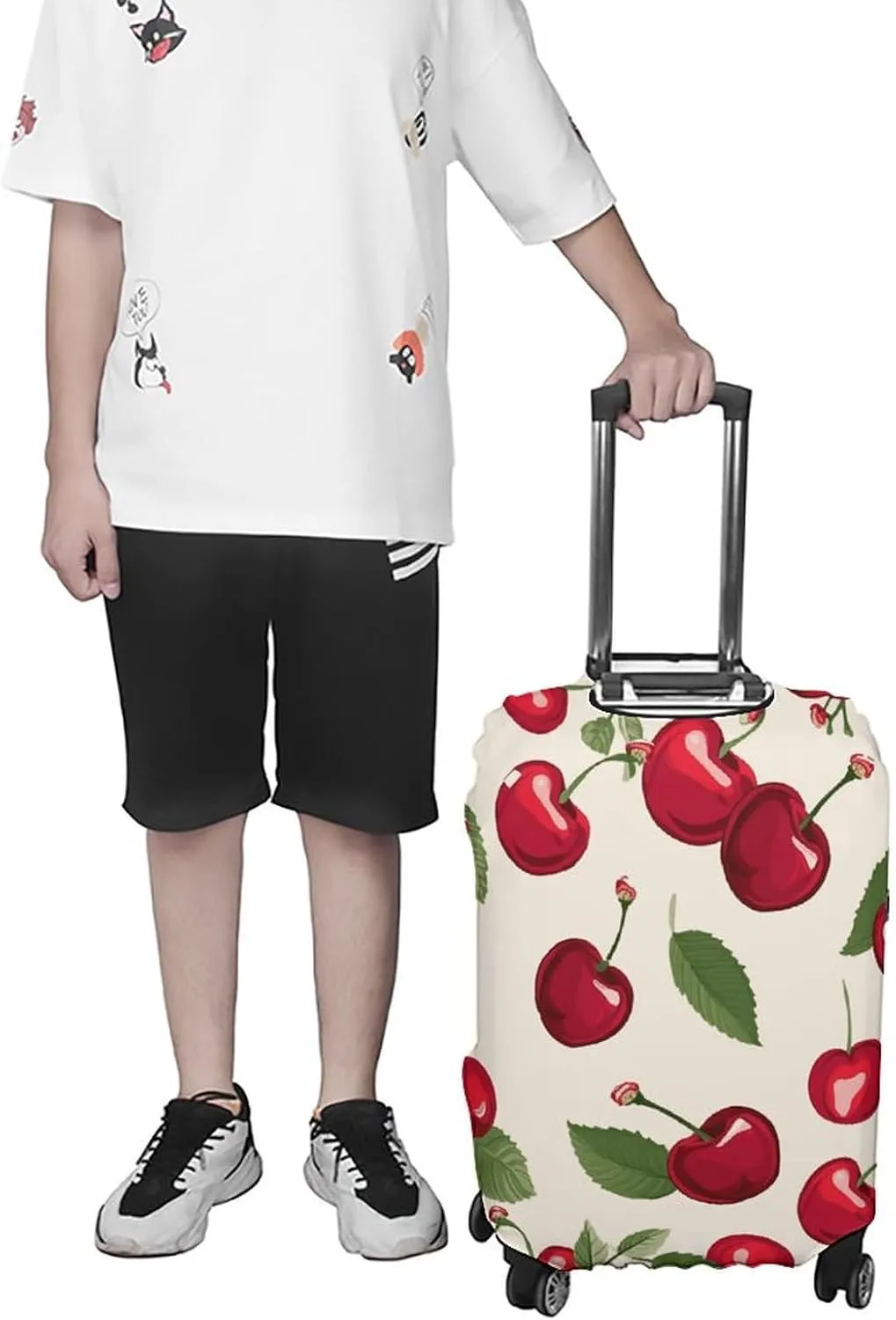 Suitcase Covers for Luggage Red Cherry Pattern Fashion Luggage Cover Washable Protector Waterproof Suitcase Cover Anti-scratch Travel Suitcases Covers Case for 19-32 Inch Luggages XL