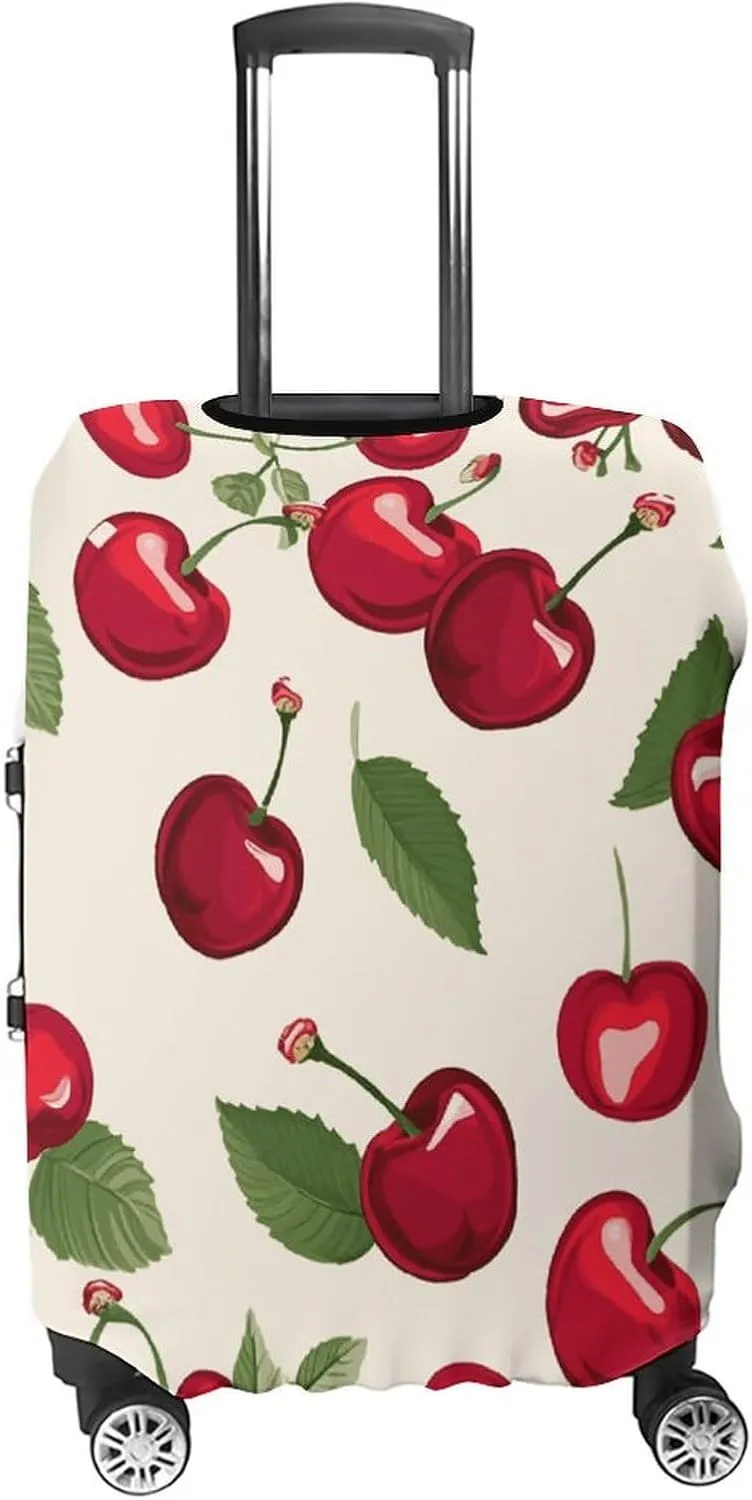 Suitcase Covers for Luggage Red Cherry Pattern Fashion Luggage Cover Washable Protector Waterproof Suitcase Cover Anti-scratch Travel Suitcases Covers Case for 19-32 Inch Luggages XL