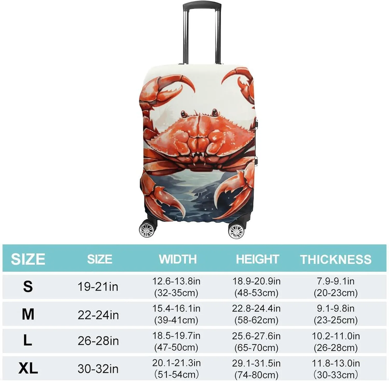 Suitcase Covers for Luggage Red Crab Sea Fashion Luggage Cover Washable Protector Waterproof Suitcase Cover Anti-scratch Travel Suitcases Covers Case for 19-32 Inch Luggages XL