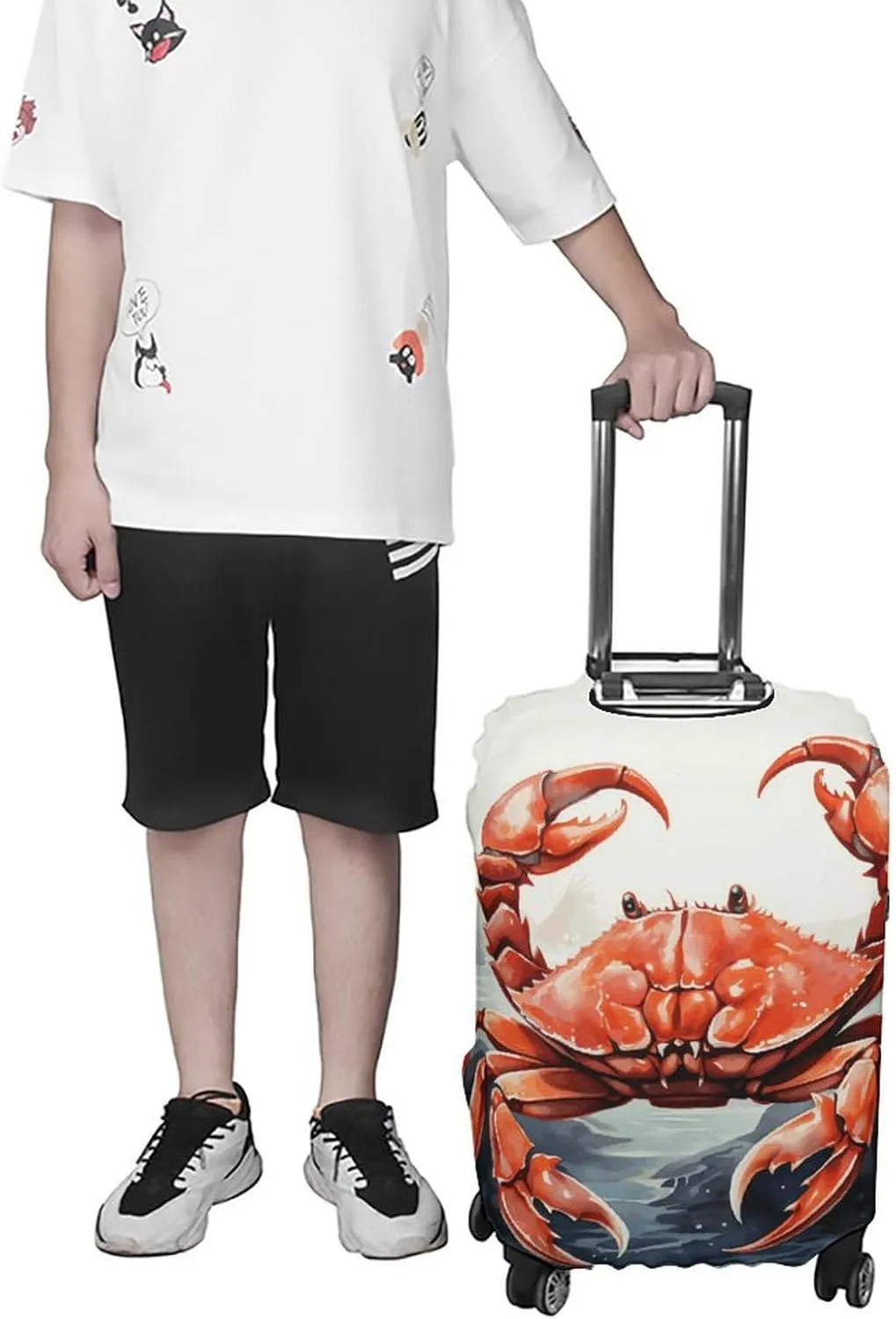 Suitcase Covers for Luggage Red Crab Sea Fashion Luggage Cover Washable Protector Waterproof Suitcase Cover Anti-scratch Travel Suitcases Covers Case for 19-32 Inch Luggages XL