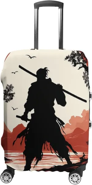 Suitcase Covers for Luggage Samurai Fashion Luggage Cover Washable Protector Waterproof Suitcase Cover Anti-scratch Travel Suitcases Covers Case for 19-32 Inch Luggages XL