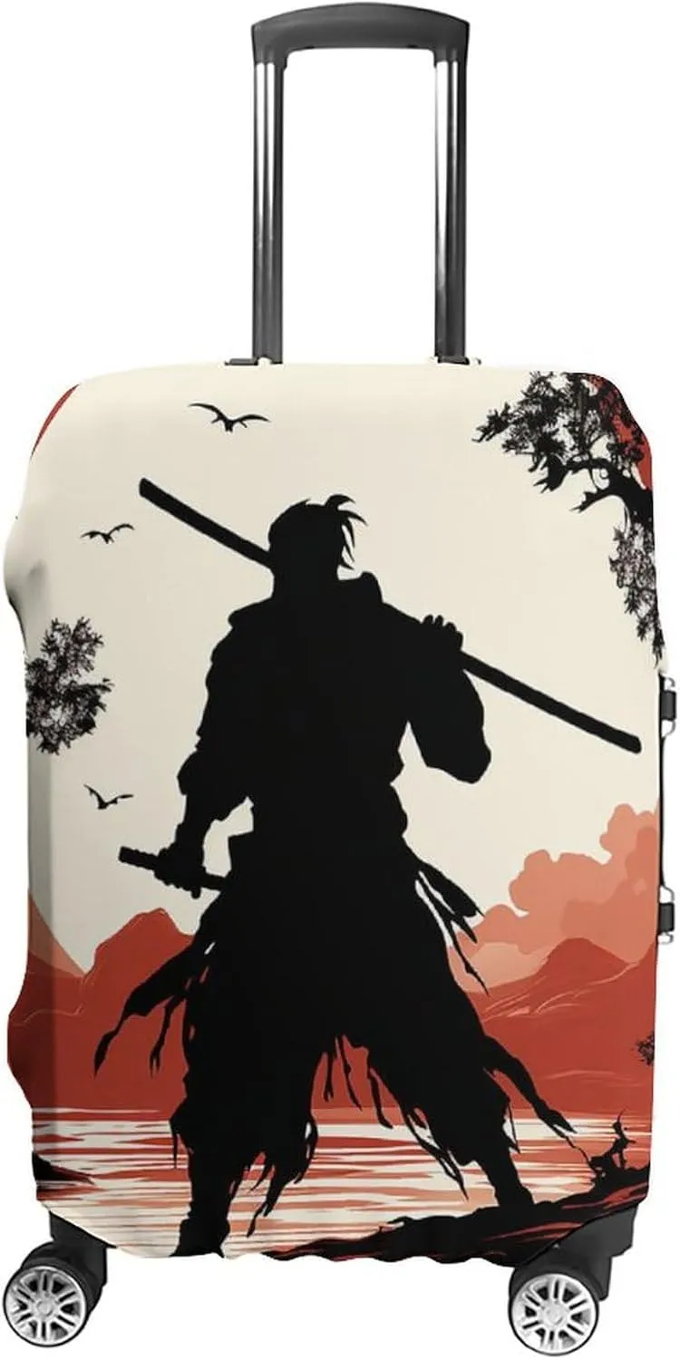 Suitcase Covers for Luggage Samurai Fashion Luggage Cover Washable Protector Waterproof Suitcase Cover Anti-scratch Travel Suitcases Covers Case for 19-32 Inch Luggages XL