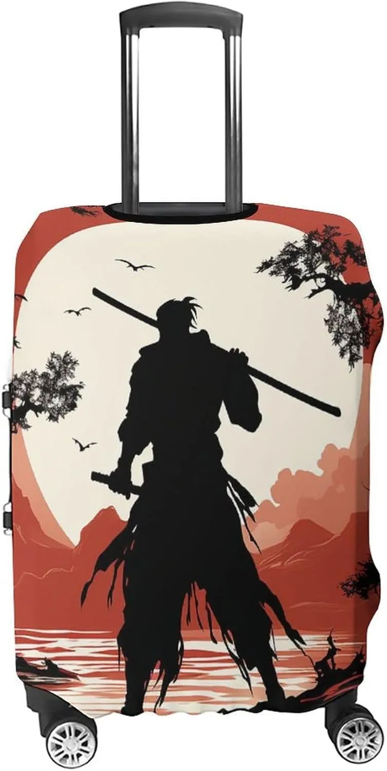Suitcase Covers for Luggage Samurai Fashion Luggage Cover Washable Protector Waterproof Suitcase Cover Anti-scratch Travel Suitcases Covers Case for 19-32 Inch Luggages XL