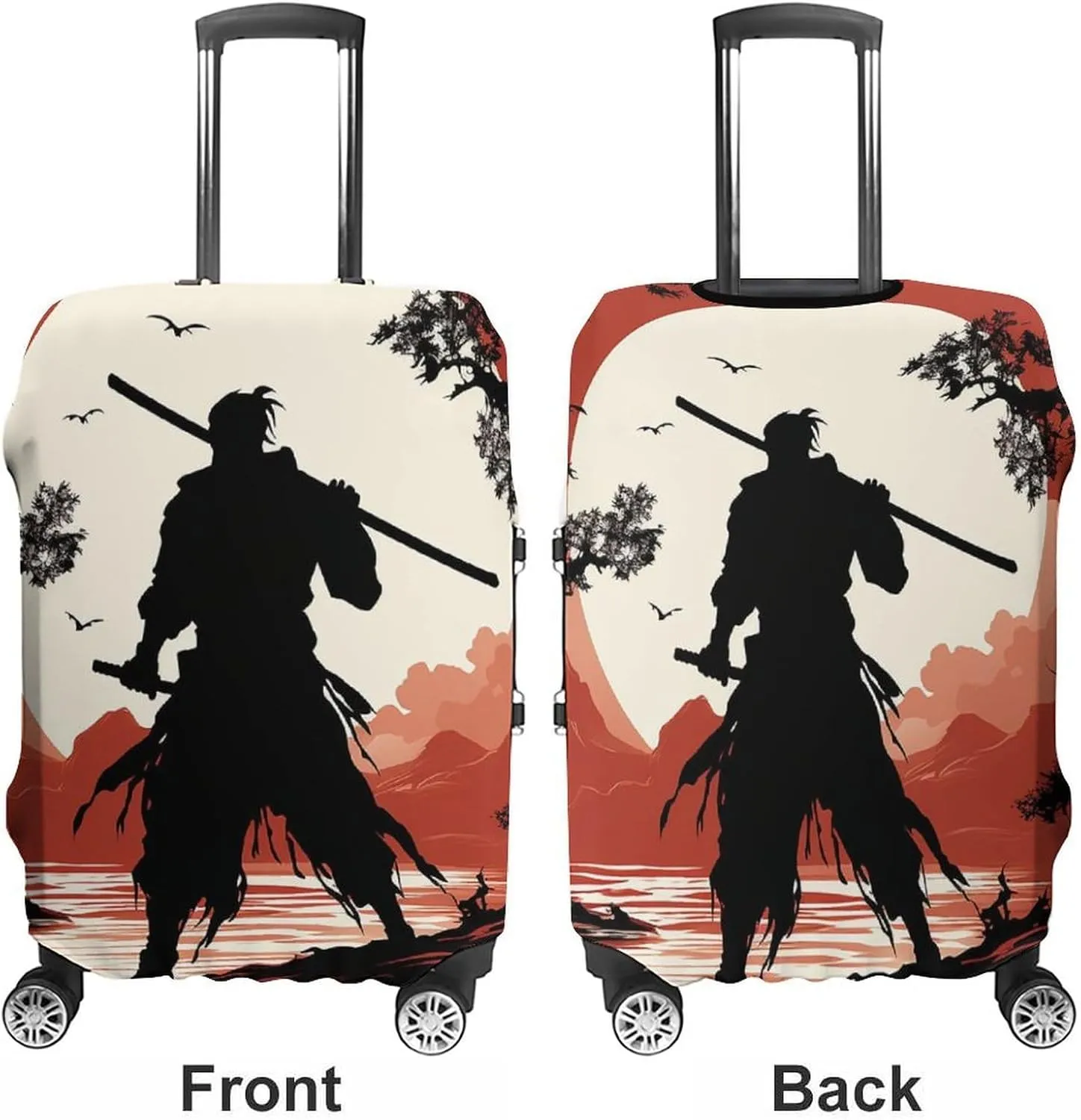 Suitcase Covers for Luggage Samurai Fashion Luggage Cover Washable Protector Waterproof Suitcase Cover Anti-scratch Travel Suitcases Covers Case for 19-32 Inch Luggages XL