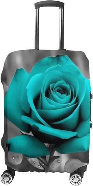 Suitcase Covers for Luggage Teal Grey Rose Fashion Luggage Cover Washable Protector Waterproof Suitcase Cover Anti-scratch Travel Suitcases Covers Case for 19-32 Inch Luggages XL