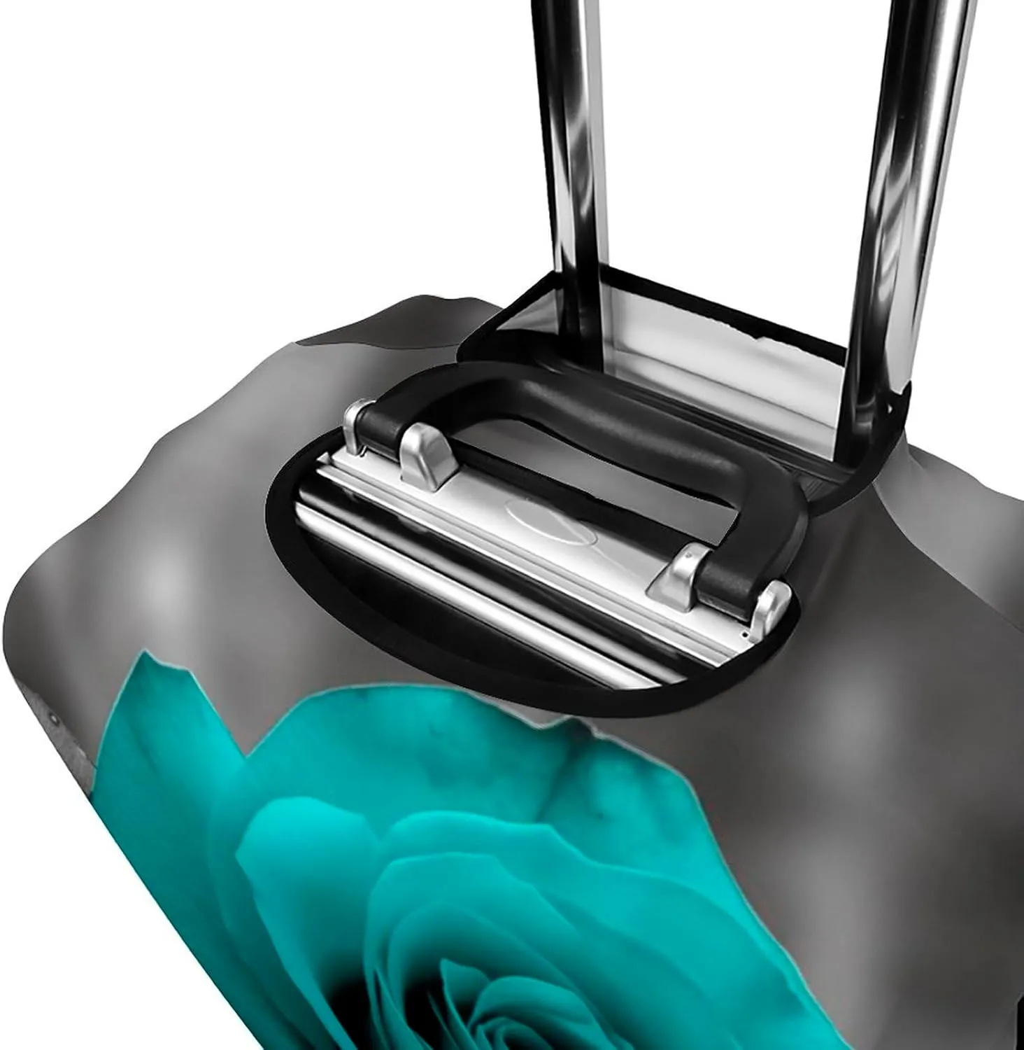 Suitcase Covers for Luggage Teal Grey Rose Fashion Luggage Cover Washable Protector Waterproof Suitcase Cover Anti-scratch Travel Suitcases Covers Case for 19-32 Inch Luggages XL