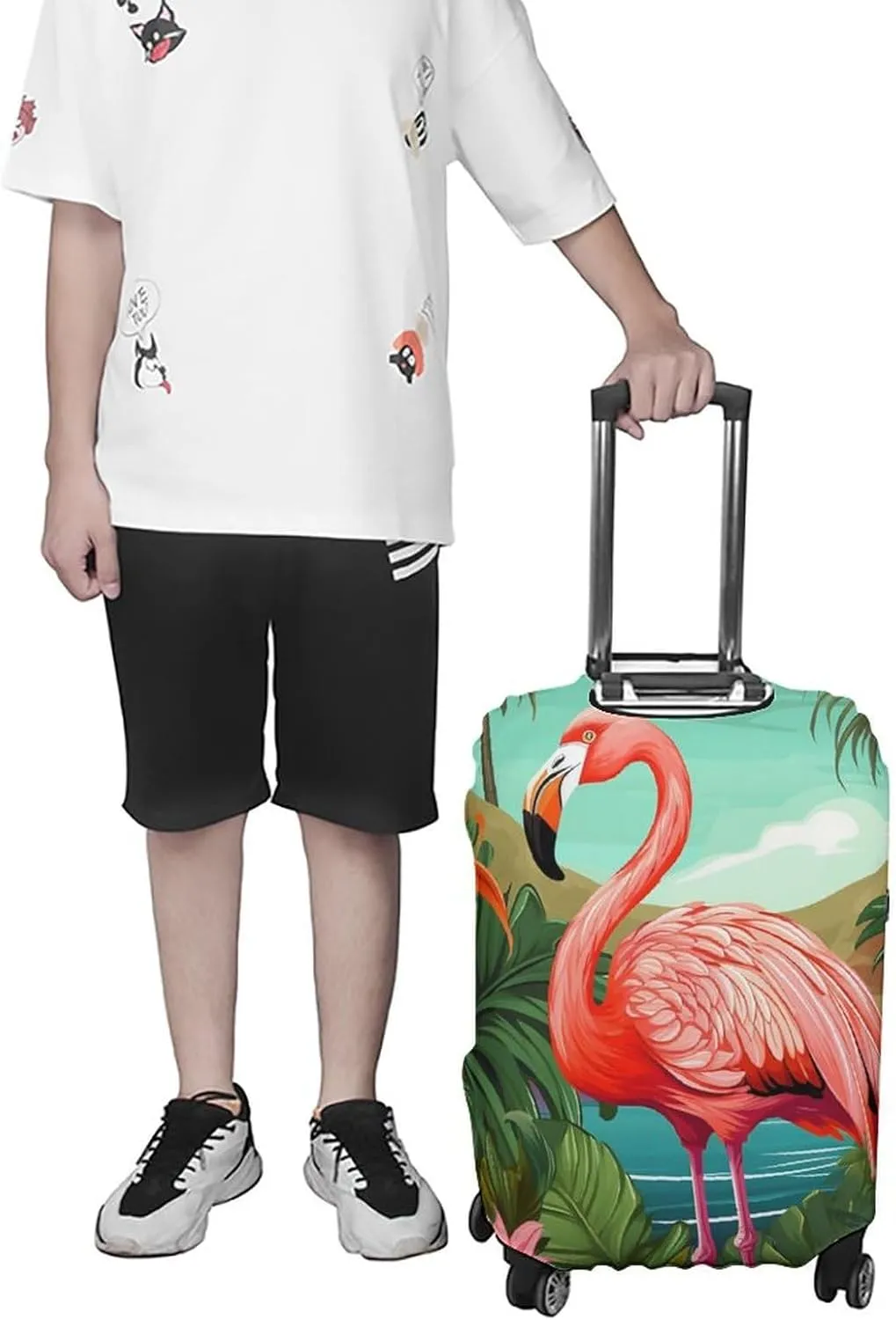 Suitcase Covers for Luggage Tropical Flamingo Fashion Luggage Cover Washable Protector Waterproof Suitcase Cover Anti-scratch Travel Suitcases Covers Case for 19-32 Inch Luggages S