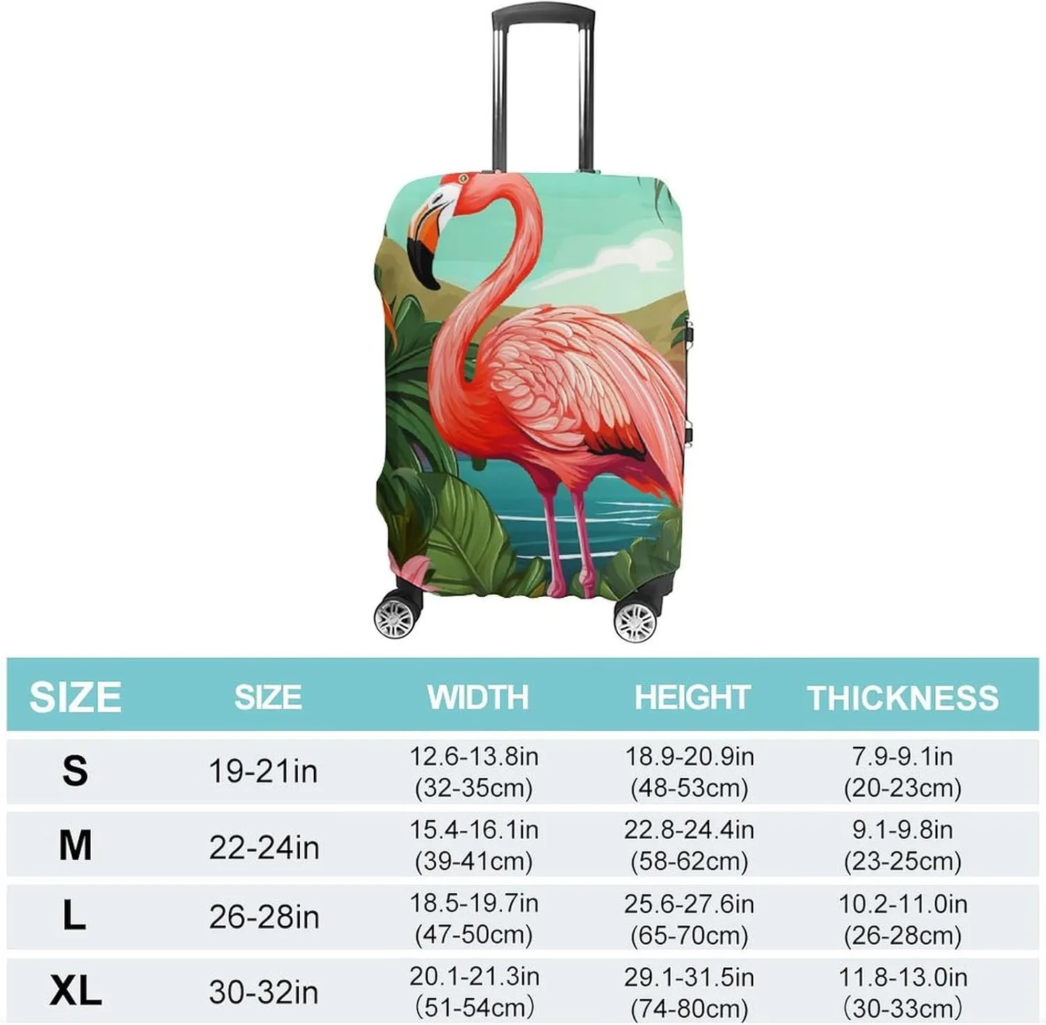 Suitcase Covers for Luggage Tropical Flamingo Fashion Luggage Cover Washable Protector Waterproof Suitcase Cover Anti-scratch Travel Suitcases Covers Case for 19-32 Inch Luggages S