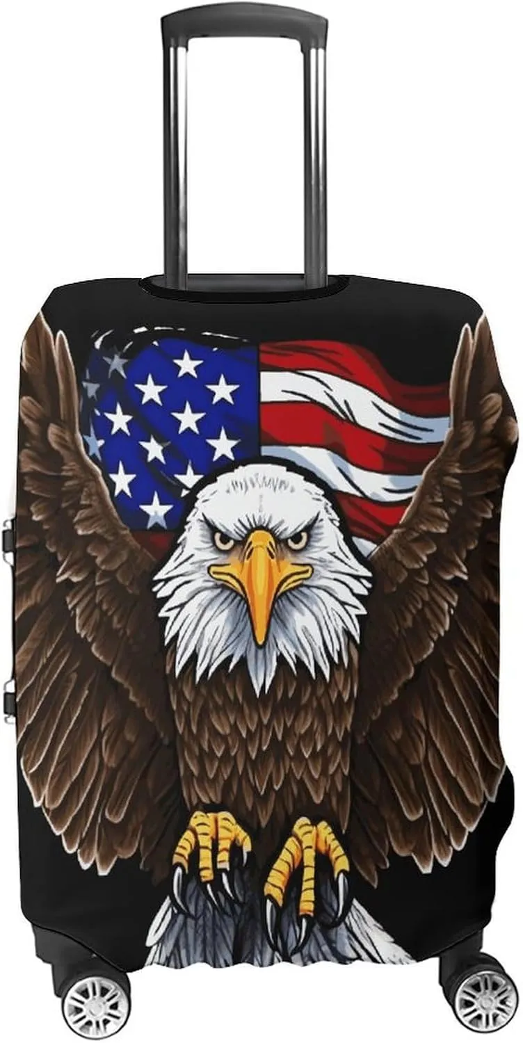 Suitcase Covers for Luggage USA Flag Patriotic Eagle Fashion Luggage Cover Washable Protector Waterproof Suitcase Cover Anti-scratch Travel Suitcases Covers Case for 19-32 Inch Luggages L