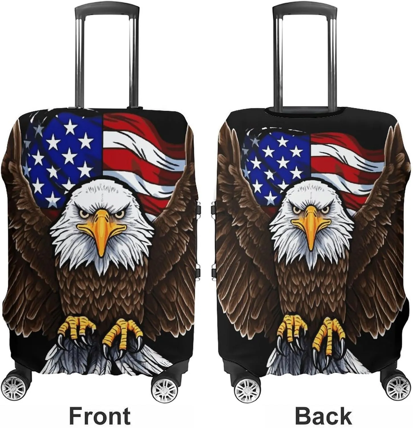 Suitcase Covers for Luggage USA Flag Patriotic Eagle Fashion Luggage Cover Washable Protector Waterproof Suitcase Cover Anti-scratch Travel Suitcases Covers Case for 19-32 Inch Luggages L
