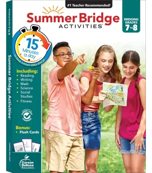Summer Bridge Activities 7th to 8th Grade Workbooks All Subjects, Middle School Books With Math, Reading Comprehension, Science, Fitness, Social Studies, Writing Practice, and Flash Cards Paperback – January 25, 2015