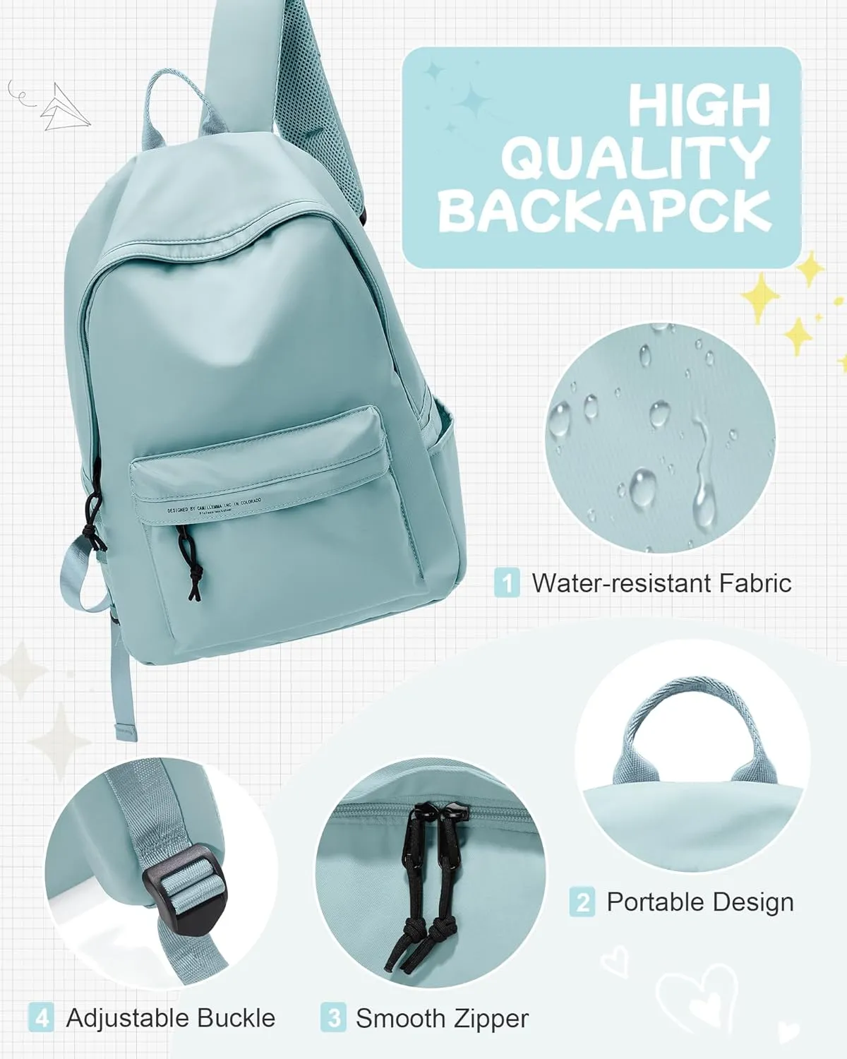 suradar School Backpack Middle High School Students Bookbag for Teens Girls Boy College Backpack for Women Men Casual Daypack