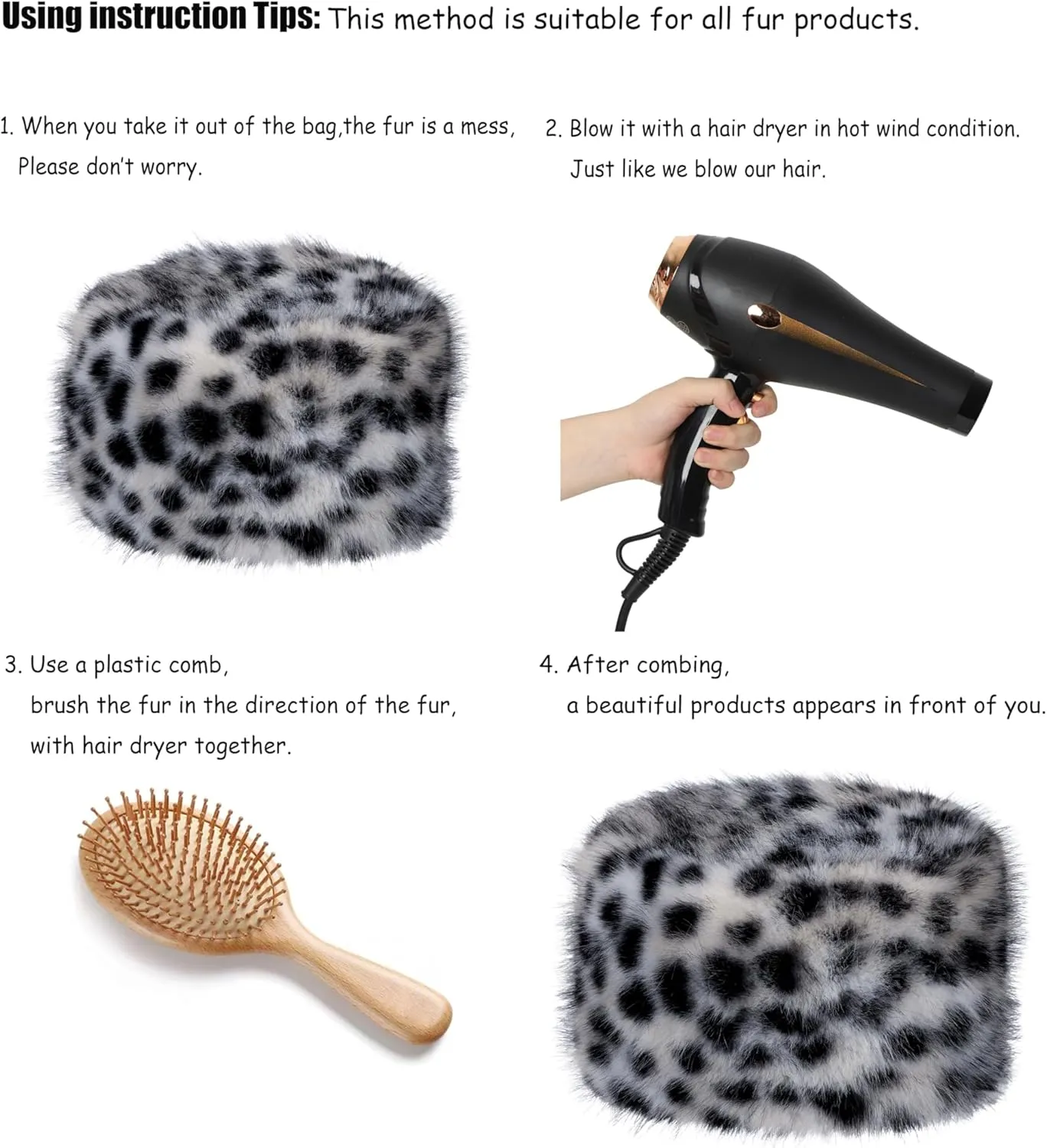 sy soul young Women's Winter Faux Fur Cossak Russian Style Hat Warm Cap