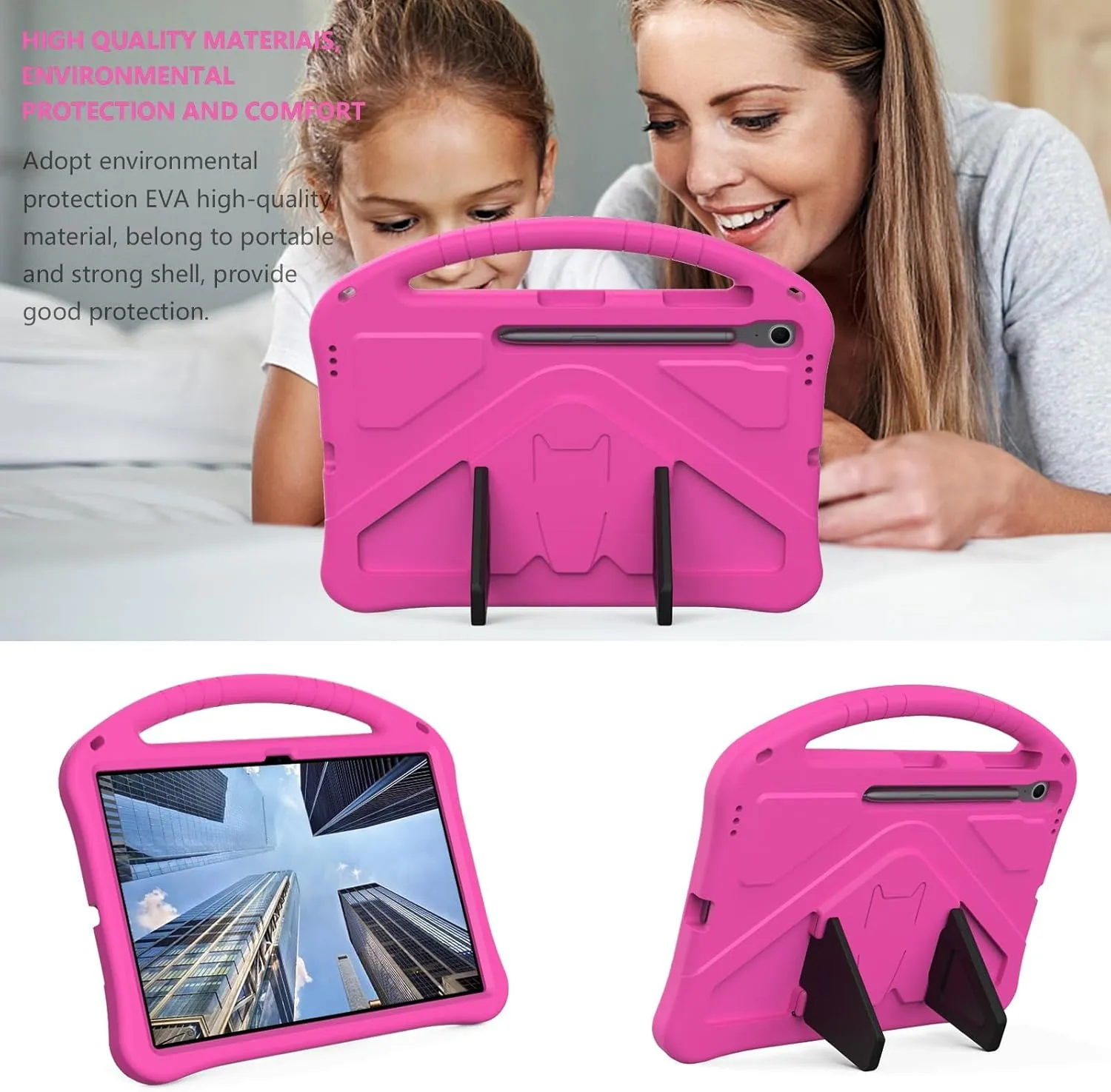 Tablet PC Cases Cover Lightweight Shockproof Kids Friendly Cover Compatible with Samsung Galaxy Tab S10 FE Plus 13.1" SM-X620/X626B 2025,with Handle Stand Thickned Cornor Impact Protection Tablet Cove
