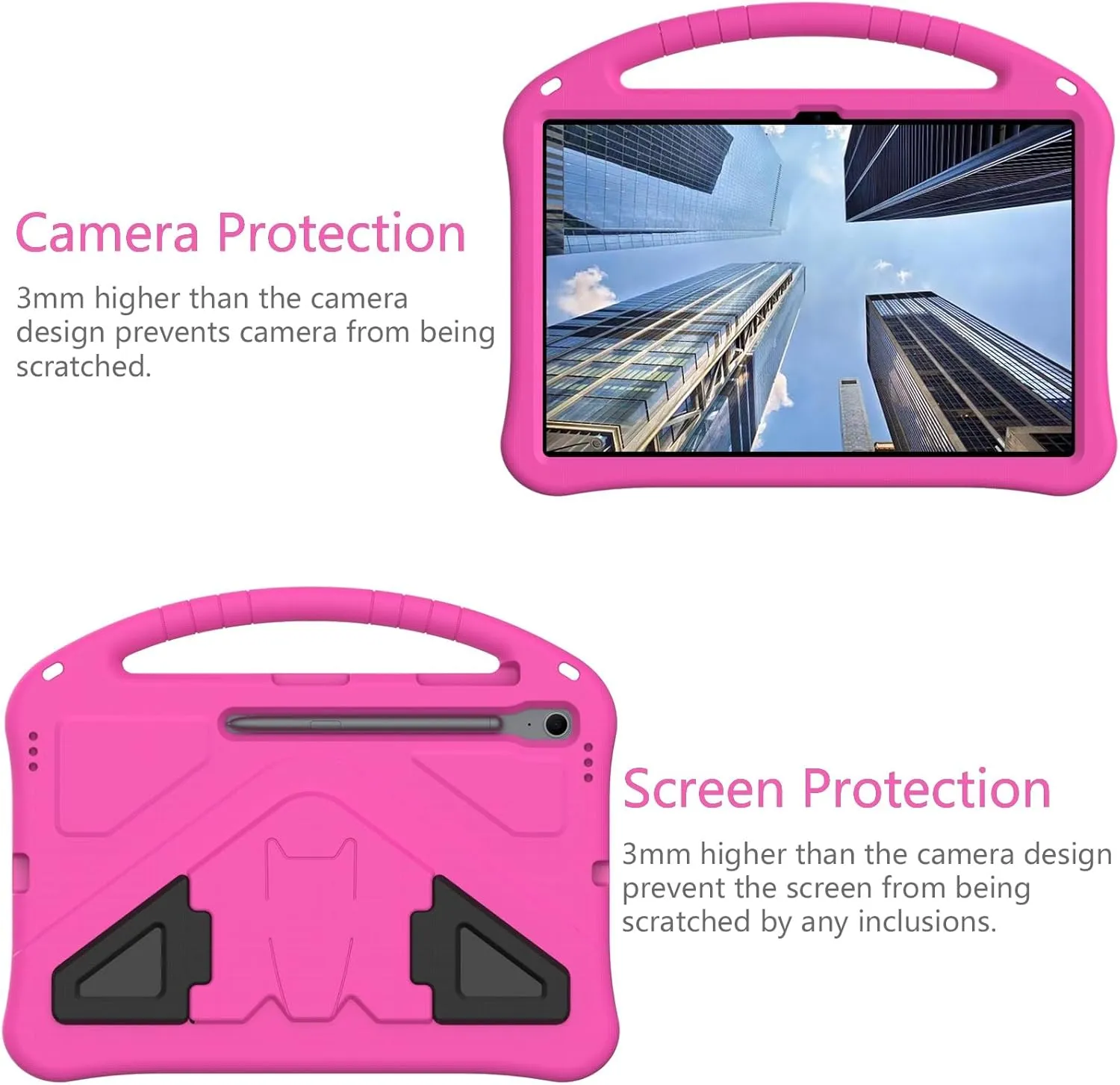 Tablet PC Cases Cover Lightweight Shockproof Kids Friendly Cover Compatible with Samsung Galaxy Tab S10 FE Plus 13.1" SM-X620/X626B 2025,with Handle Stand Thickned Cornor Impact Protection Tablet Cove