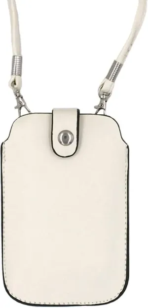 Tapp Collections Leather Neck Pouch for Phone (Style 2) - Cream