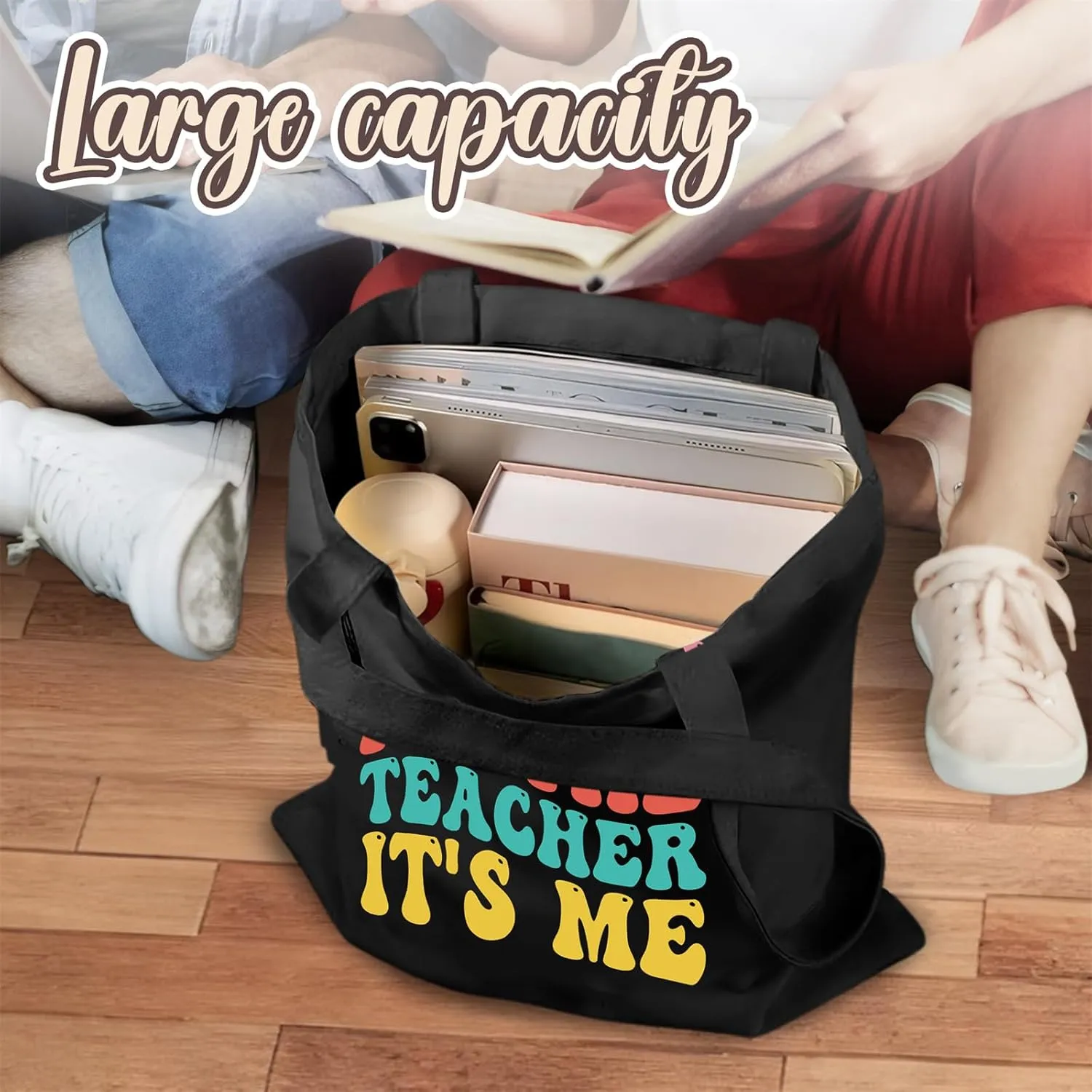 Teacher Canvas Bag Teacher Gifts for Women Christmas Appreciation Thank You Gifts Teacher Reusable Grocery Bag