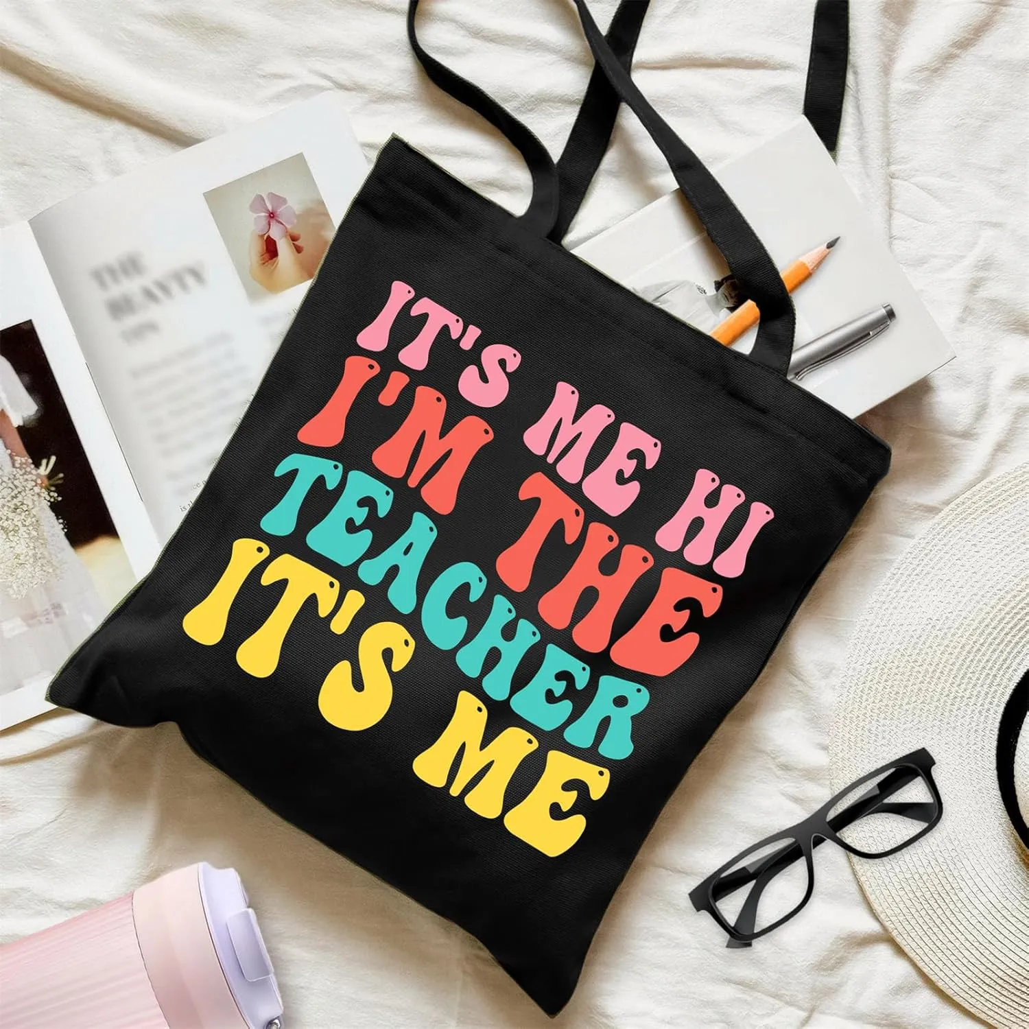Teacher Canvas Bag Teacher Gifts for Women Christmas Appreciation Thank You Gifts Teacher Reusable Grocery Bag