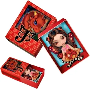The Ashton-Drake Galleries The Dragonling Darlings Matchbox Collection Issue #1: Ruby Handcrafted Resin Figure with Fire Fairy Wings & Glitter Accents by Jasmine Becket-Griffith 3-Inches