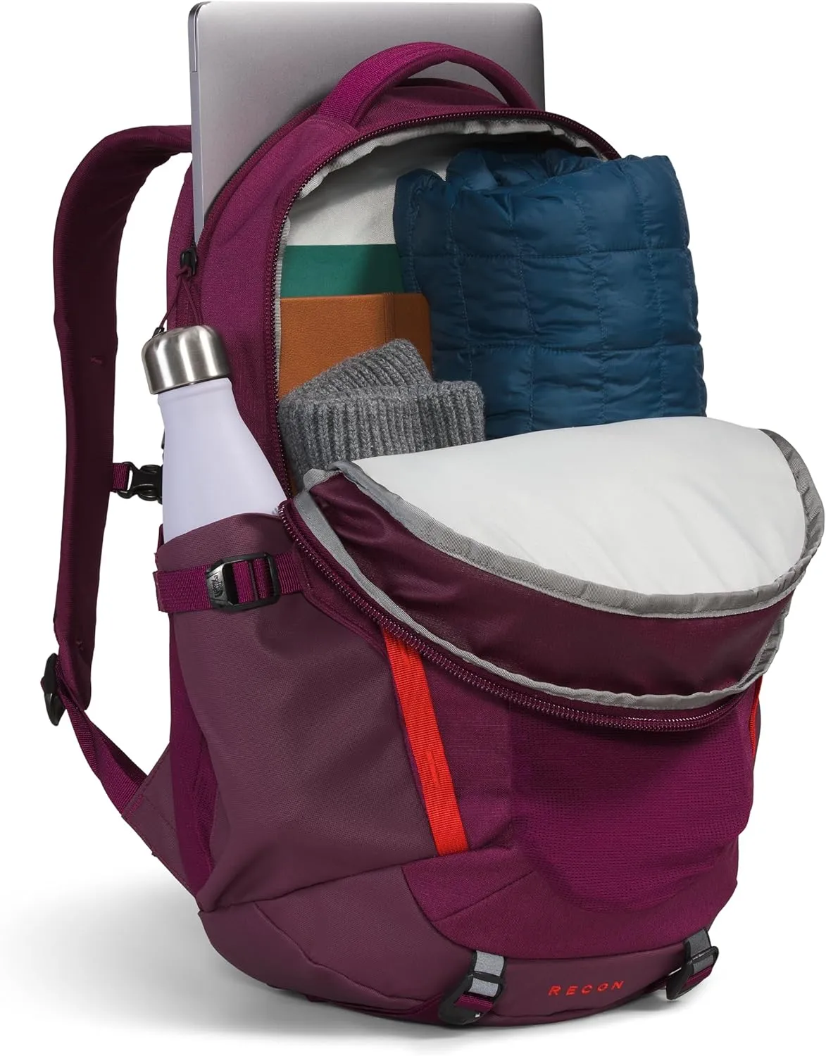 THE NORTH FACE Women's Recon Everyday Laptop Backpack, Boysenberry Light Heather/Fiery Red, One Size