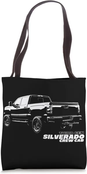 Third Generation Silverado 2500 Truck Rear Silhouette Truck Tote Bag
