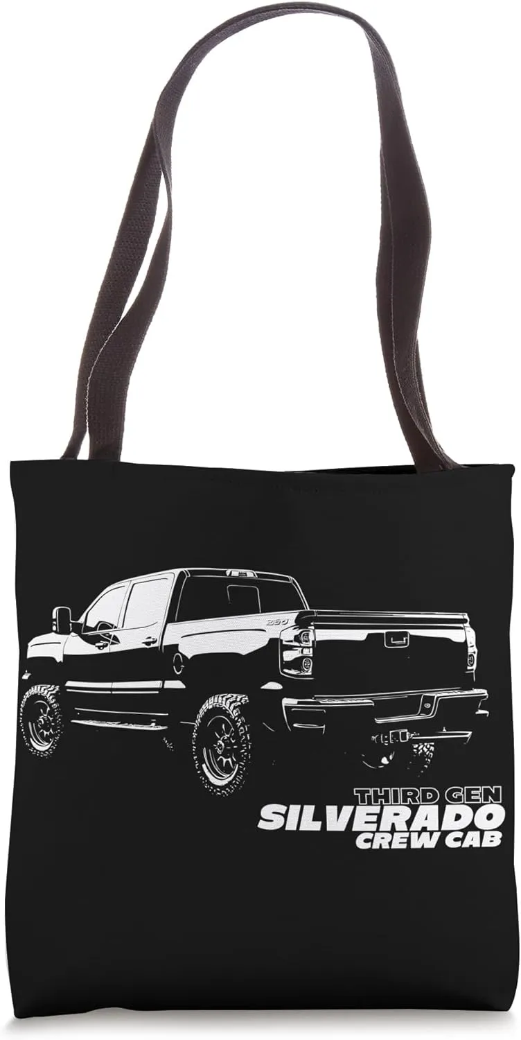 Third Generation Silverado 2500 Truck Rear Silhouette Truck Tote Bag