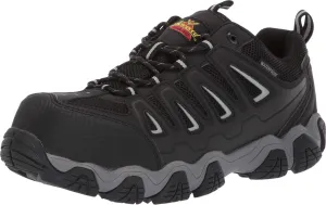 Thorogood Crosstrex Waterproof Athletic Safety Toe Work Shoes for Men - Lightweight Premium Leather and Mesh with Comfort Insole and Slip-Resistant Outsole; ASTM Rated, Black/Grey - 12 M US