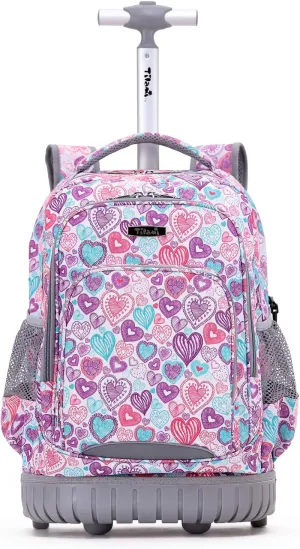 Tilami Rolling Backpack 19 inch Wheeled Boys Girls Travel School Student Trip…