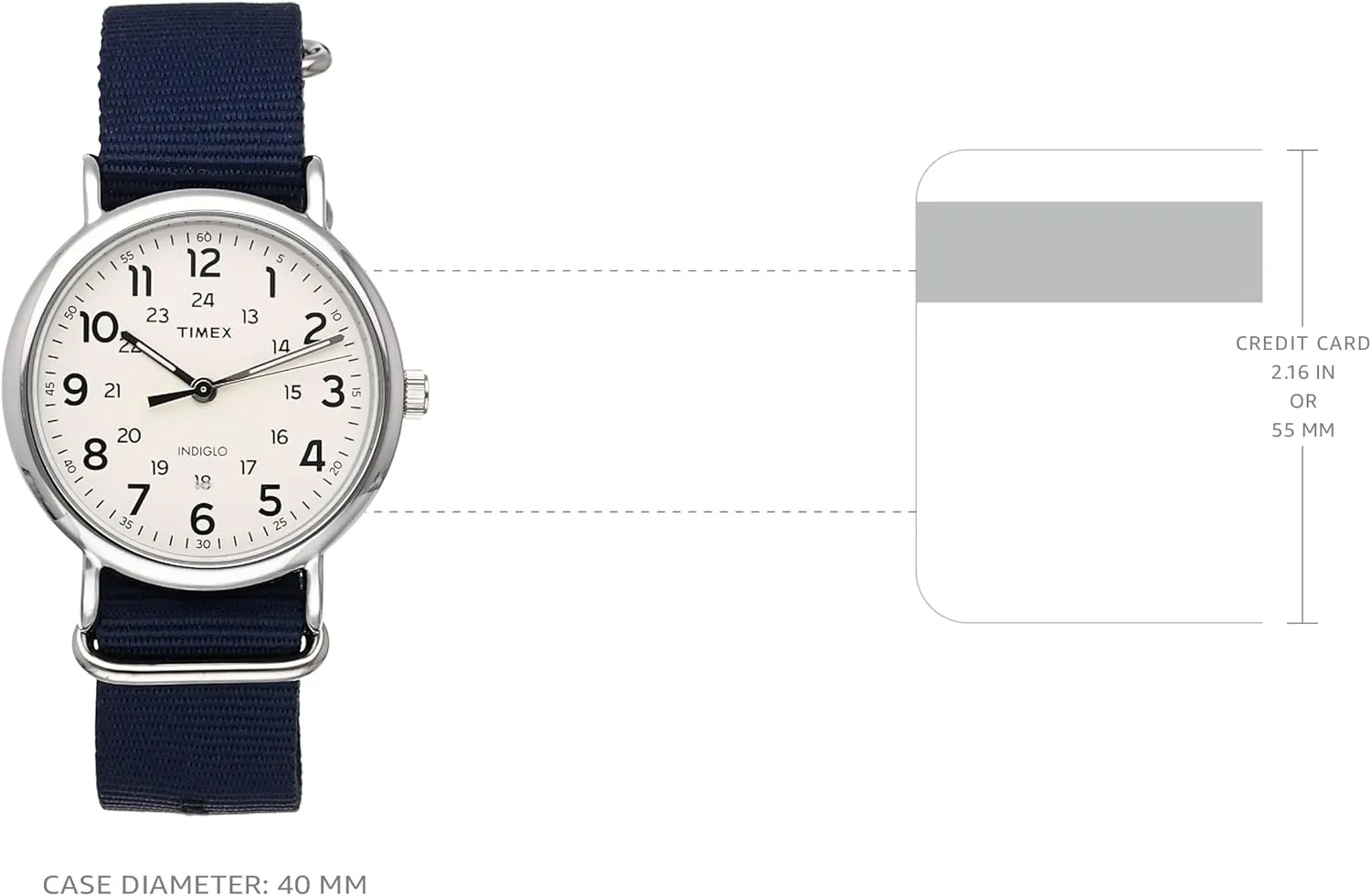 Timex Weekender 38mm Unisex Analog Watch | INDIGLO Backlight | Adjustable Durable Nylon Fabric Slip Through Strap | 24 Hour Time