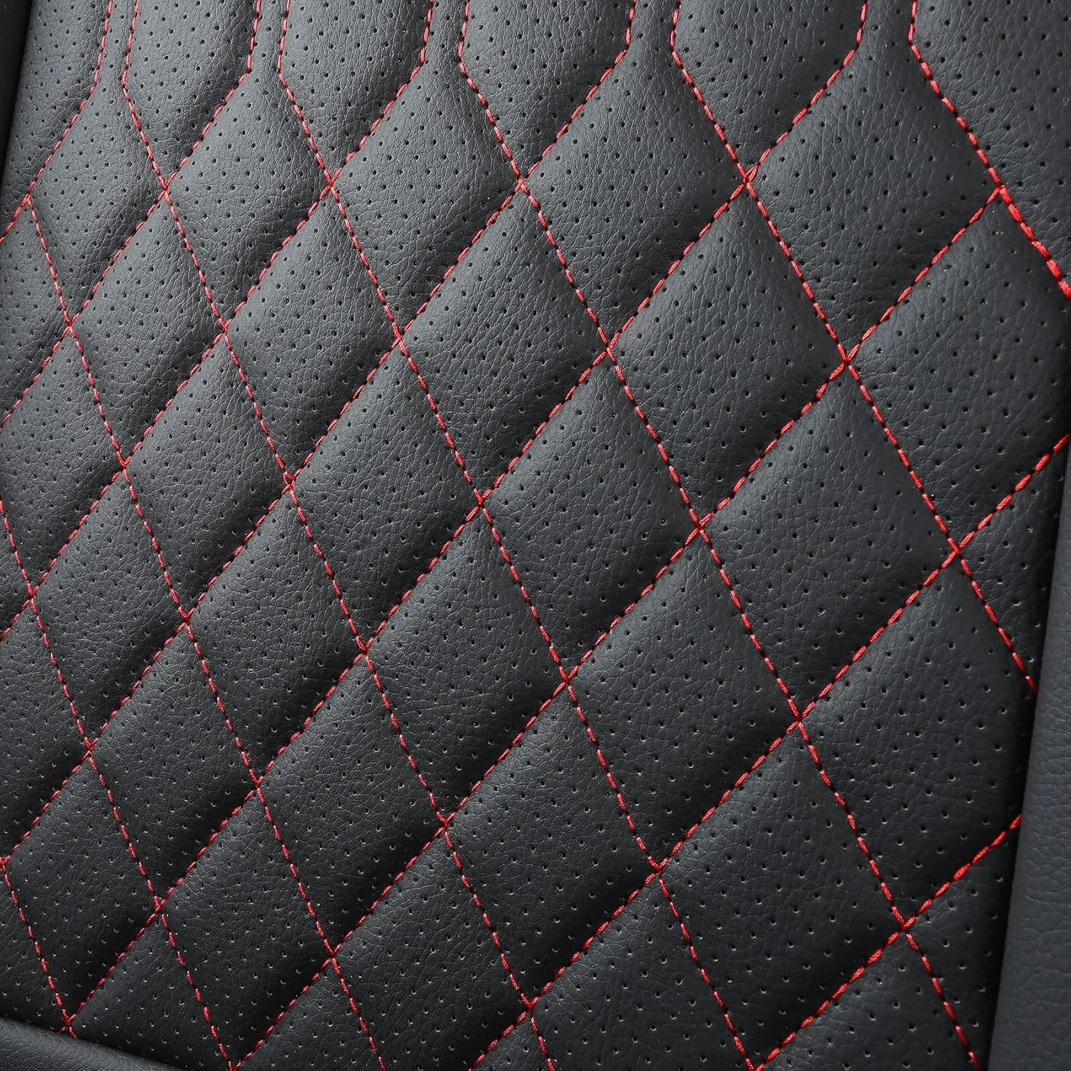 Tomatoman Car Seat Covers Compatible with Infiniti Q70L Airbag Safety Waterproof Dustproof Leather Protectors Universal Fit(2PCS Front/Black Red)