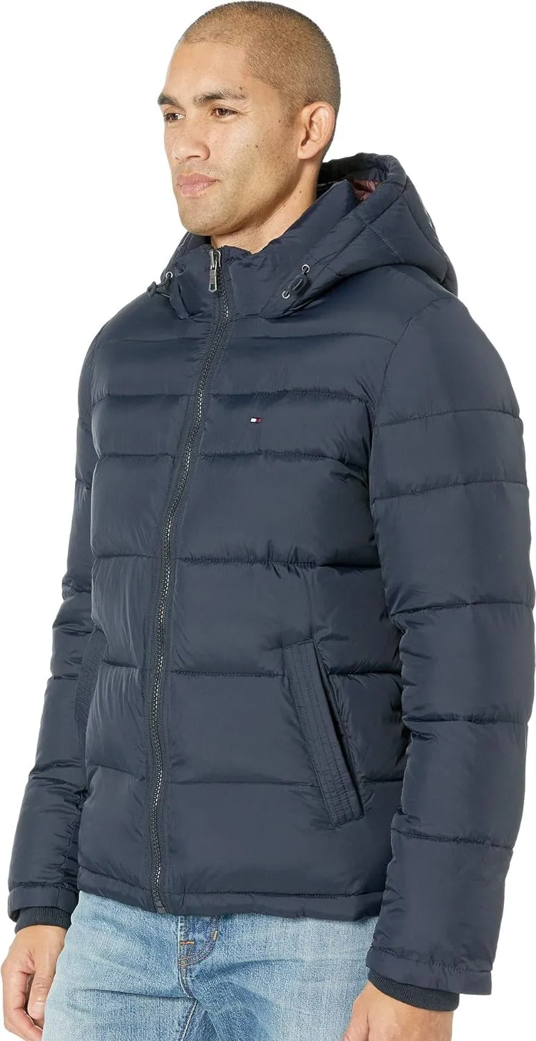 Tommy Hilfiger Men's Down Alternative Hooded Puffer Jacket (Standard and Big & Tall)
