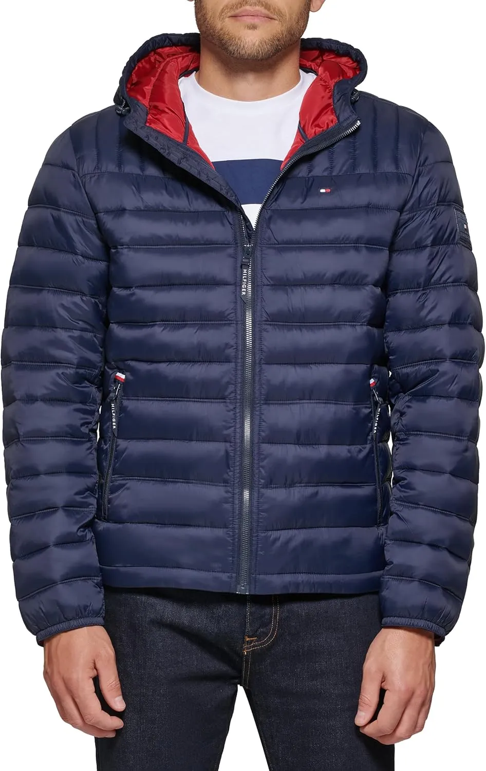Tommy Hilfiger Men's Water Resistant Ultra Loft Filled Hooded Puffer Jacket