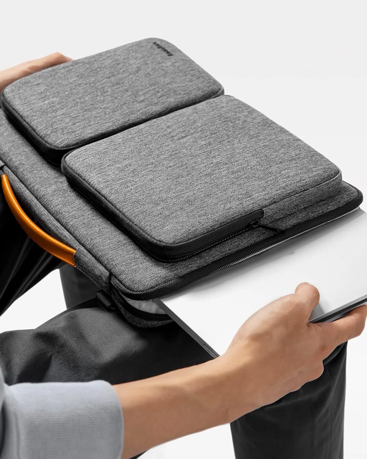 tomtoc 360° Protective Laptop Shoulder Bag for 15.6 Inch Laptop, Fit Acer Aspire 3/5/7, Dell Inspiron/XPS, ASUS ROG/TUF, Lenovo ThinkPad L/E/T/P/V, Waterproof Accessory Case