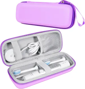 Toothbrush Hard Travel Case Compatible with Philips Sonicare Protectiveclean 4100,5100,6100,6500 Fits for Oral-B Pro 1000,1500,2000,3000,3500 Electric Toothbrush Travel Bag (Purple)