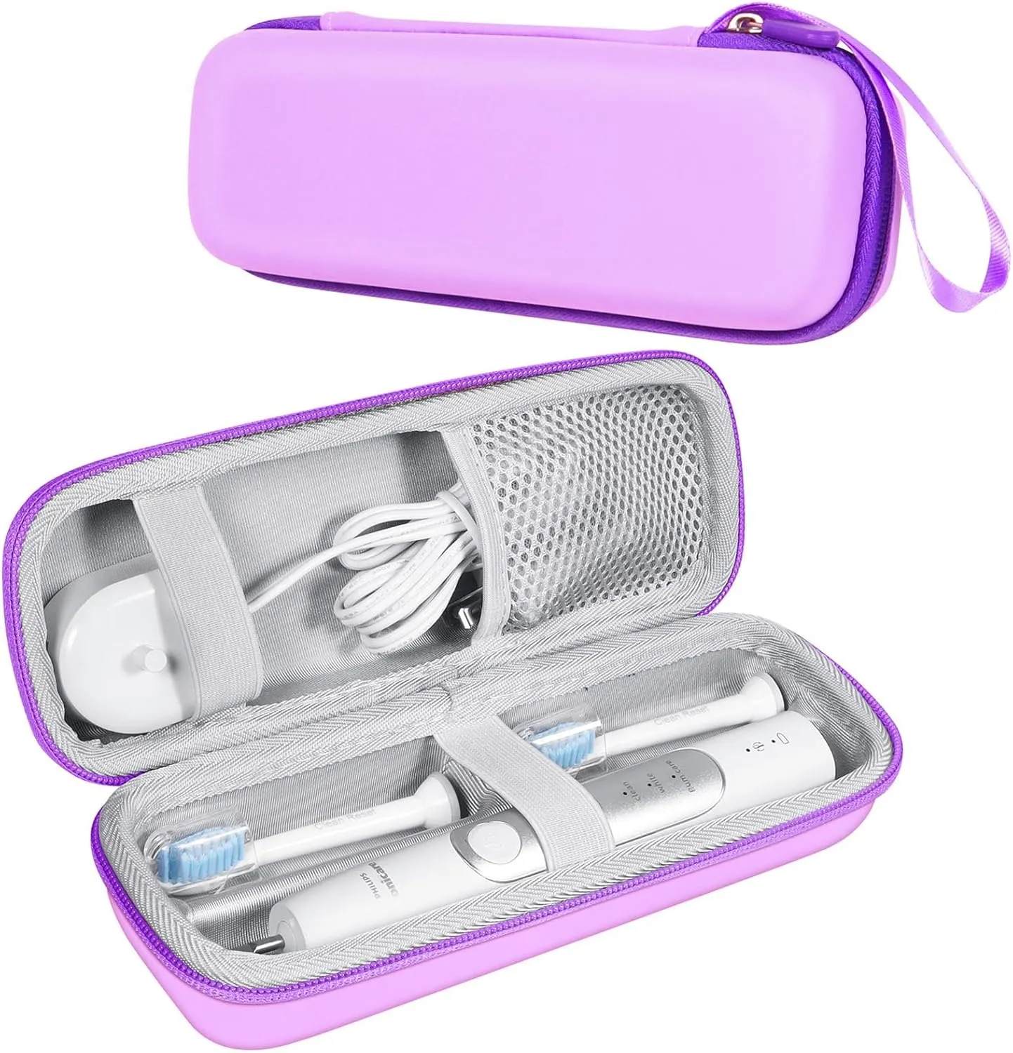 Toothbrush Hard Travel Case Compatible with Philips Sonicare Protectiveclean 4100,5100,6100,6500 Fits for Oral-B Pro 1000,1500,2000,3000,3500 Electric Toothbrush Travel Bag (Purple)