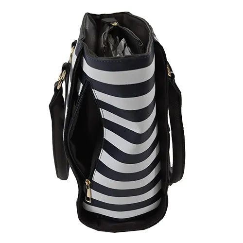 Tote Style Purse W-holsters - Navy Stripe