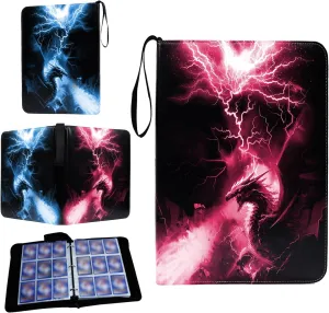 Trading Card Binder 9 Pocket, Card Collection Binder Book, Card Binder with Sleeves Holds 900 cards, Waterproof zipper Binder for Cards, Gaming, Baseball, Collectable Cards with 2.7x3.6 Inch Pocket