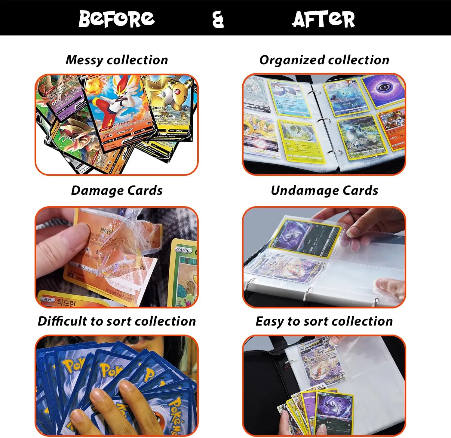 Trading Card Binder 9 Pocket, Card Collection Binder Book, Card Binder with Sleeves Holds 900 cards, Waterproof zipper Binder for Cards, Gaming, Baseball, Collectable Cards with 2.7x3.6 Inch Pocket