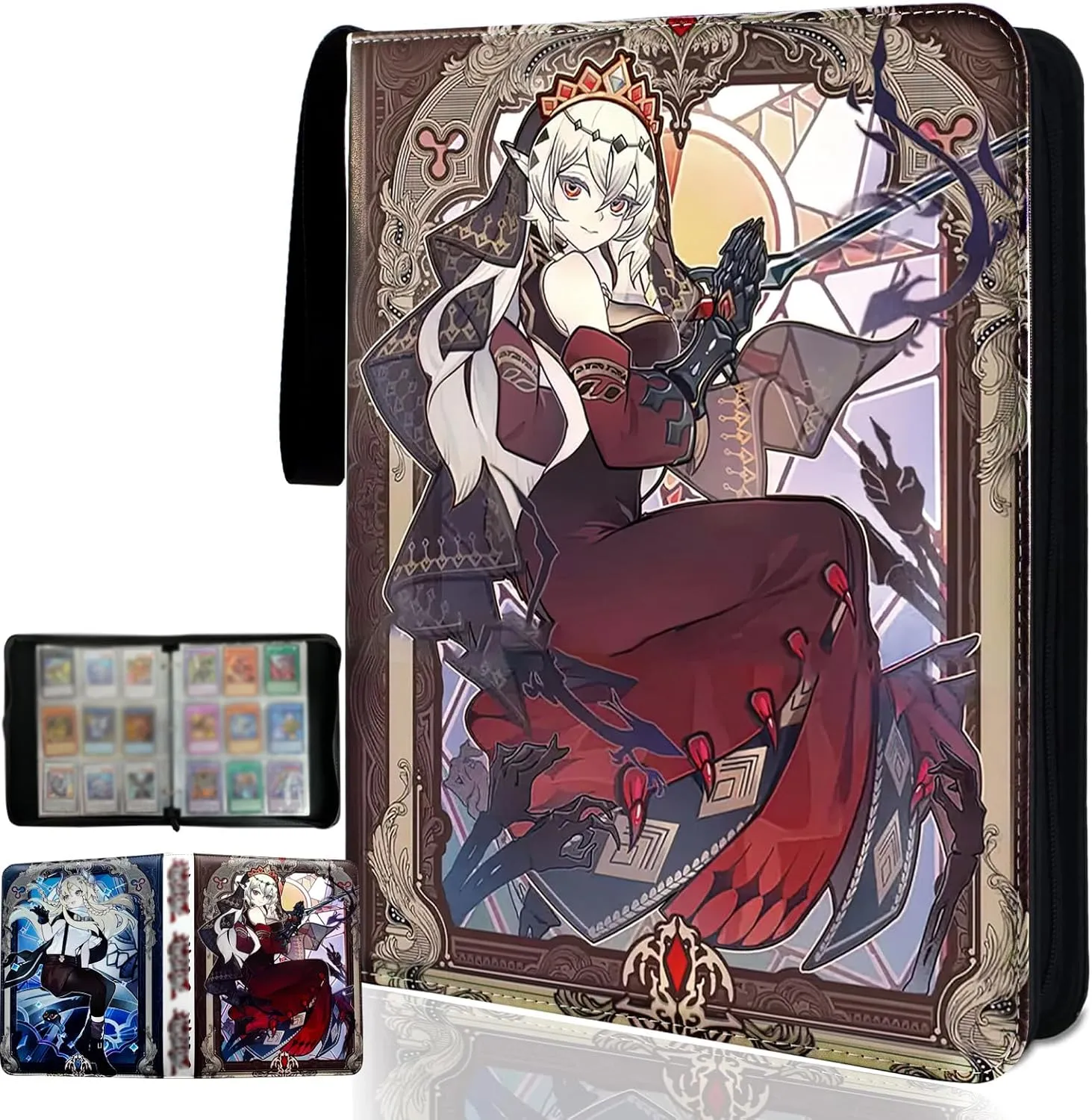Trading ygo Card Binder Fits 900 Cards Card Collector Album Holder,with 50 Removable Sleeves Toys Gifts for Boys Girls