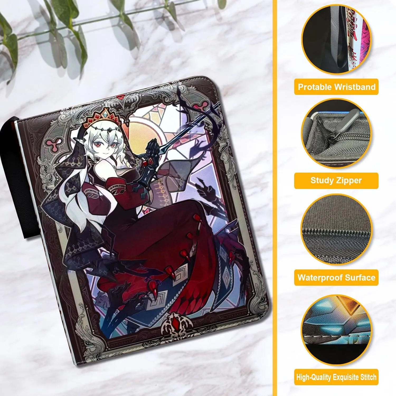Trading ygo Card Binder Fits 900 Cards Card Collector Album Holder,with 50 Removable Sleeves Toys Gifts for Boys Girls