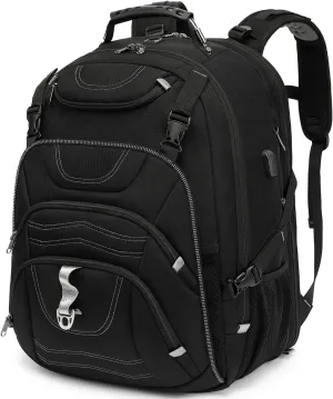 Travel Backpack 17.3 Inch, Business Anti-Theft Laptop Bag with USB Charging Port, Waterproof